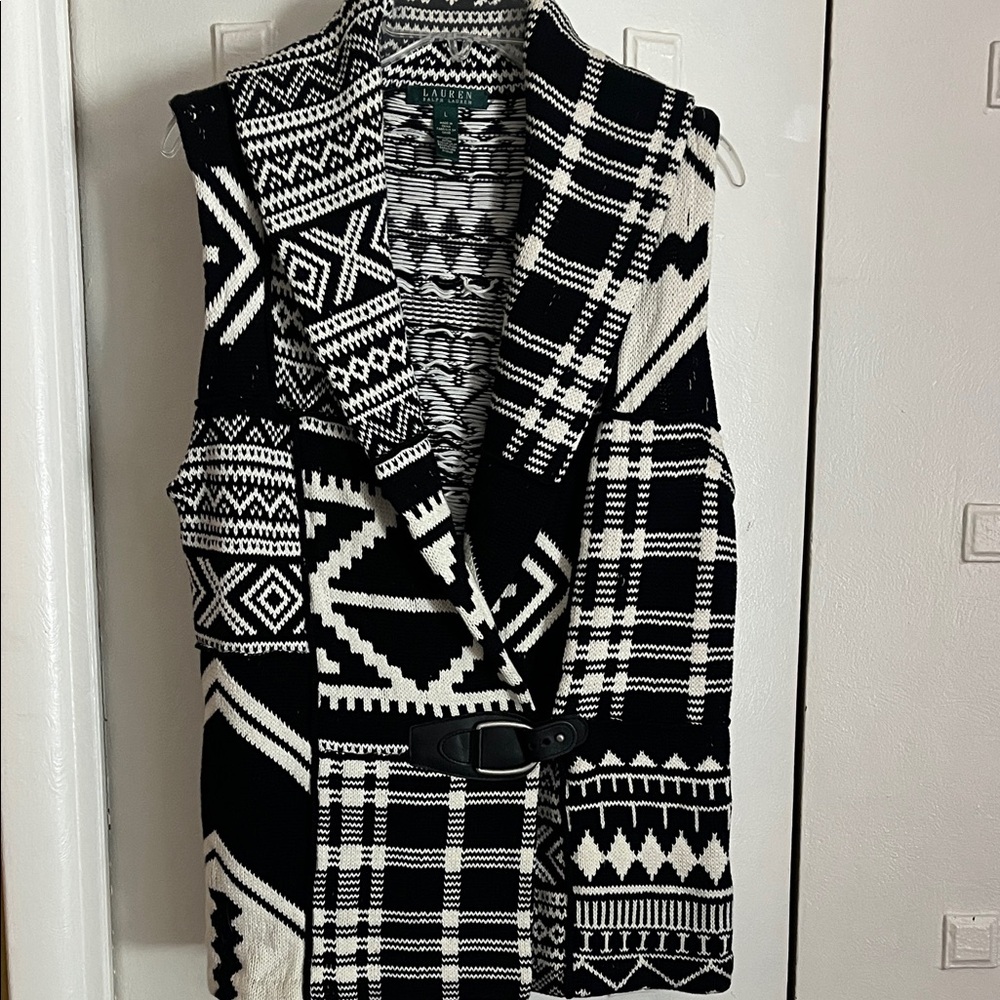 Ralph Lauren Southwest Black and White Knit Pattern
